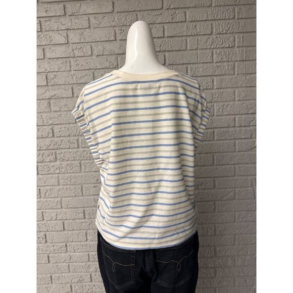 Sisstrevolution Women Stripped Dropped Shoulder Top Size S - Picture 2 of 7